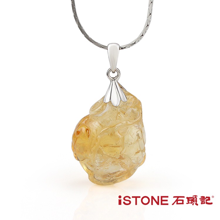 石頭記-天然黃水晶項鍊-財源廣進(C)◉20D012